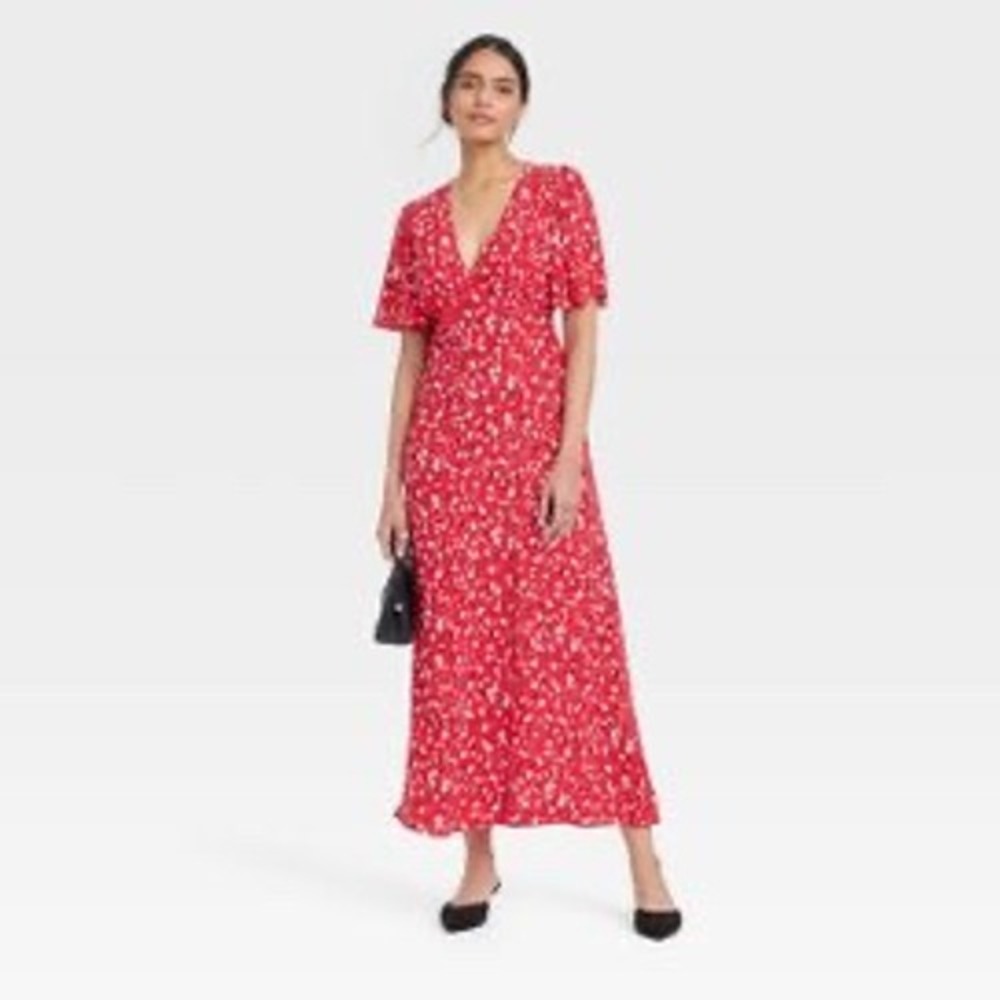 a new day Red Floral Maxi Dress